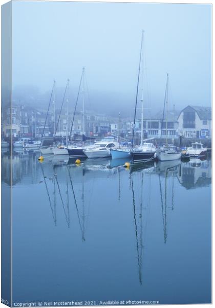 Padstow Summer Morning Calm. Canvas Print by Neil Mottershead