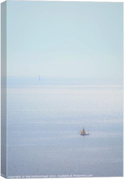 Boat & Lighthouse. Canvas Print by Neil Mottershead