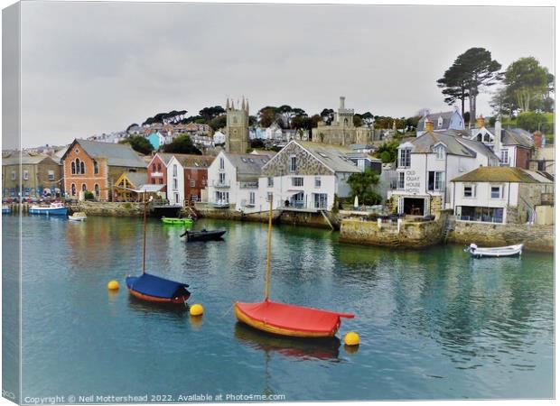 Fowey Church & Place House. Canvas Print by Neil Mottershead