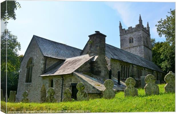 The Church of St Wenna, Morval near Looe, Cornwall Canvas Print by Neil Mottershead