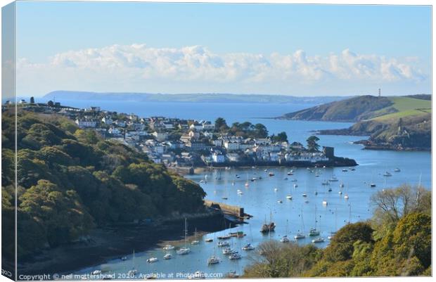 Polruan, Gribbin Head and the Dodman from Pont Cre Canvas Print by Neil Mottershead