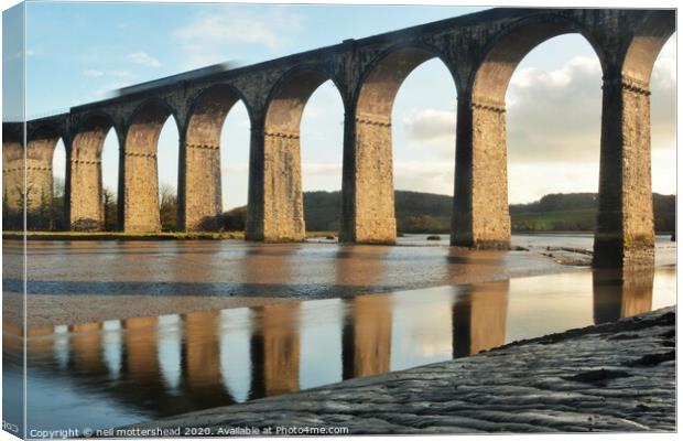 A Dash Across The Viaduct. Canvas Print by Neil Mottershead