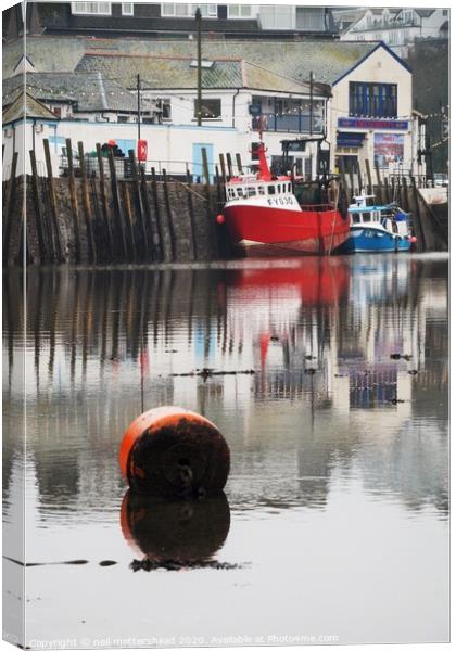East Looe Reflections. Canvas Print by Neil Mottershead