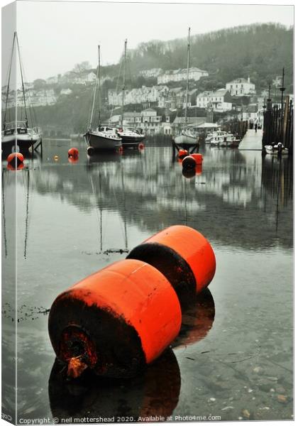 West Looe Reflections. Canvas Print by Neil Mottershead