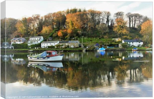 Reflections On The Lerryn River. Canvas Print by Neil Mottershead