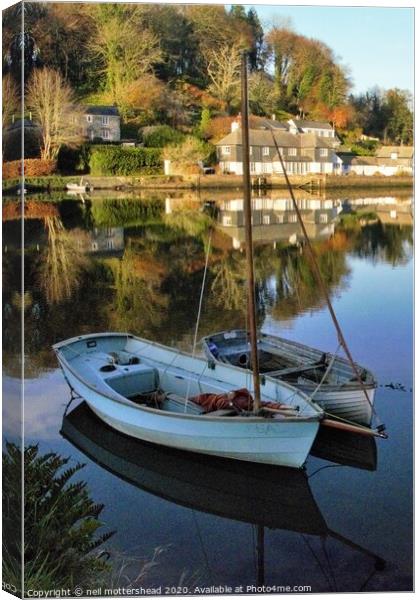 River Lerryn Reflections. Canvas Print by Neil Mottershead