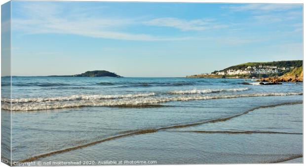 Looe & St George's Island From Millendreath Beach. Canvas Print by Neil Mottershead
