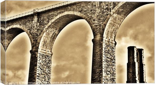 Moorswater Viaduct & Brunel's Original Pier. Canvas Print by Neil Mottershead