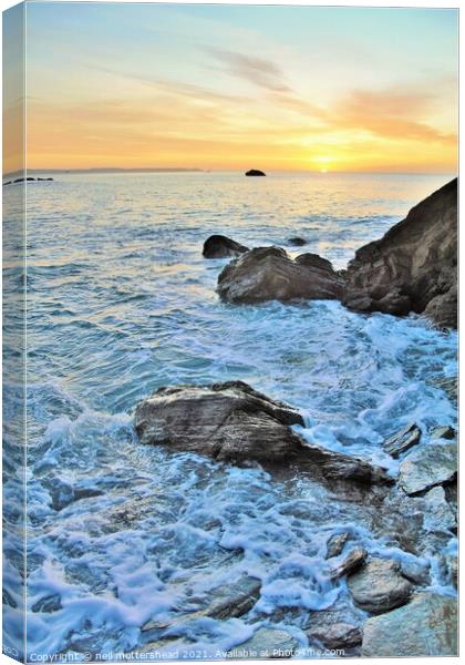 Cornish Sunrise From Millendreath Beach. Canvas Print by Neil Mottershead