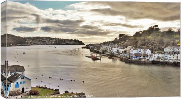Winter Skies Over Fowey Harbour. Canvas Print by Neil Mottershead