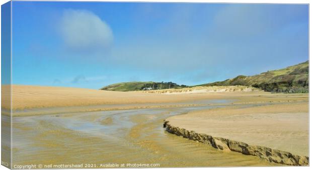 The Camel Estuary At Low Tide. Canvas Print by Neil Mottershead