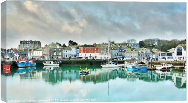 Winter Calm In Padstow, Cornwall. Canvas Print by Neil Mottershead