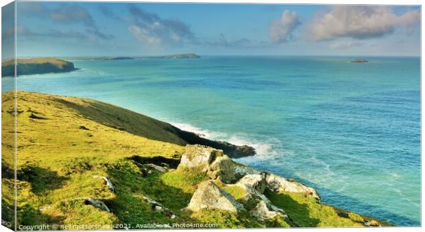 Trevose Head From Stepper Point. Canvas Print by Neil Mottershead