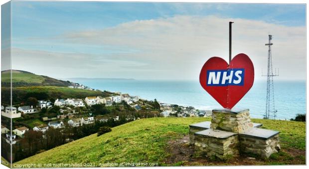 Downderry's  NHS Tribute, Cornwall. Canvas Print by Neil Mottershead