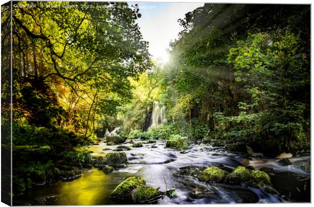 Linn Jaw Waterfall - Landscape Canvas Print by Stuart Gilbert