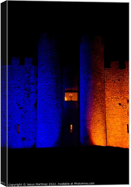 Mystical Medieval Castle at Night Canvas Print by Jesus Martínez