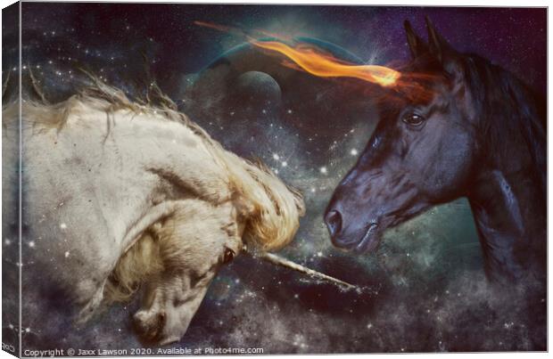 Fire & Ice Unicorns Canvas Print by Jaxx Lawson