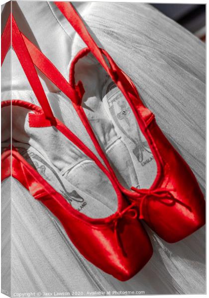 Red Ballet Shoes Canvas Print by Jaxx Lawson