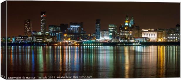 Liverpool Waterfront Panoramic Canvas Print by Hannah Temple