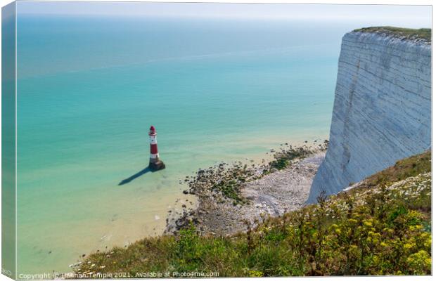 Beachy Head Lighthouse Canvas Print by Hannah Temple