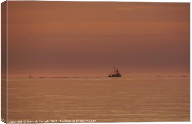 Fishing boat at Sunset  Canvas Print by Hannah Temple