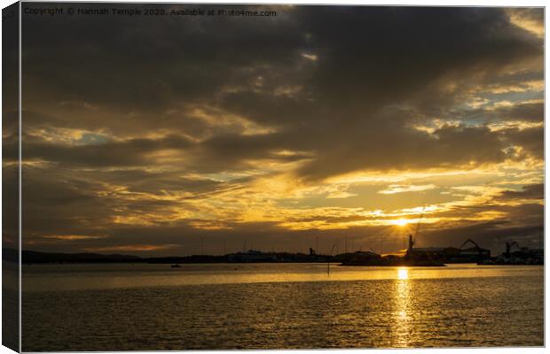 Poole Sunset Canvas Print by Hannah Temple