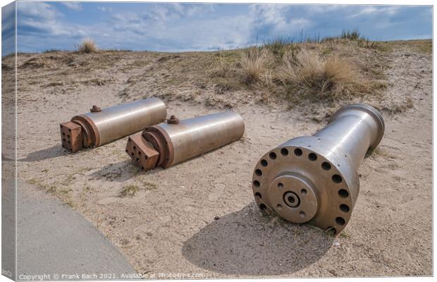 Tirpitz bunker and warfare museum grenades in Blaavand, Denmark Canvas Print by Frank Bach