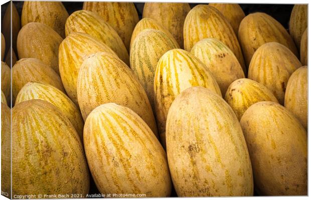 Closeup shot of yellow melons Canvas Print by Frank Bach