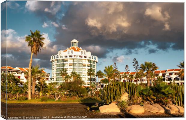 Hotel resort in concrete in Playa los Americas on Tenerife, Spai Canvas Print by Frank Bach