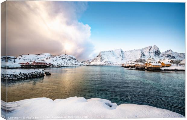 Hamnoy on Lofoten, Wiev over the small town, Norway Canvas Print by Frank Bach