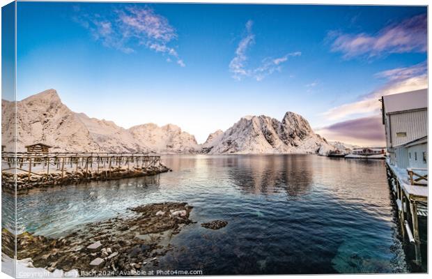 Hamnoy on Lofoten, Wiev over the small town, Norway Canvas Print by Frank Bach