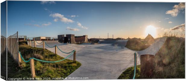 Skateboard area park in Thyboroen, Denmark Canvas Print by Frank Bach
