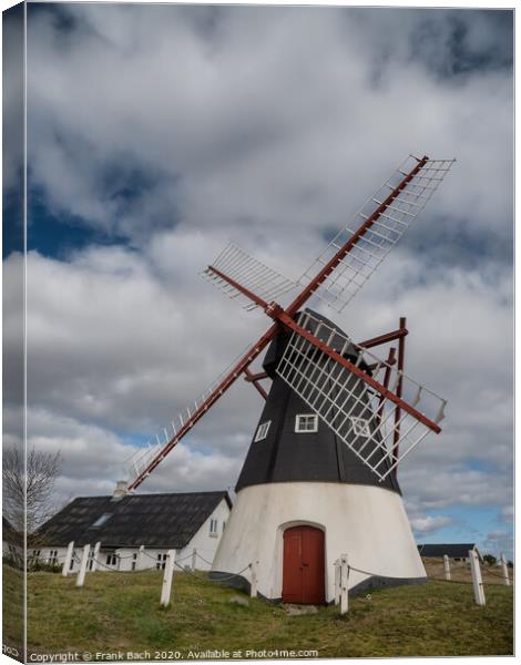Wind Mill on the wadden sea island Mandoe, Esbjerg Denmark Canvas Print by Frank Bach