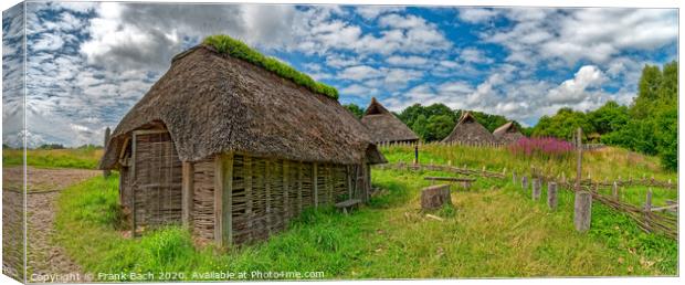 Iron age settlement living museum near Vingsted Vejle, Denmark Canvas Print by Frank Bach