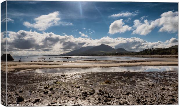 Croagh Patrick in clouds seen from Louisburgh small harbor, Ireland Canvas Print by Frank Bach