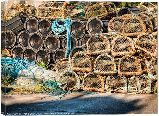 Lobster traps in the port of Westport, western Ireland Canvas Print by Frank Bach