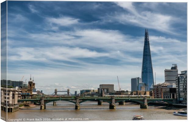 Thames with the Shard, London Canvas Print by Frank Bach