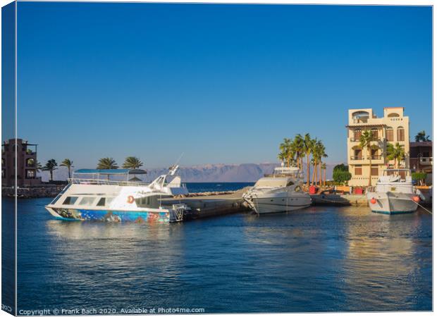 Tourist resort in Aqaba Jordan where the ferries from Egypt land Canvas Print by Frank Bach