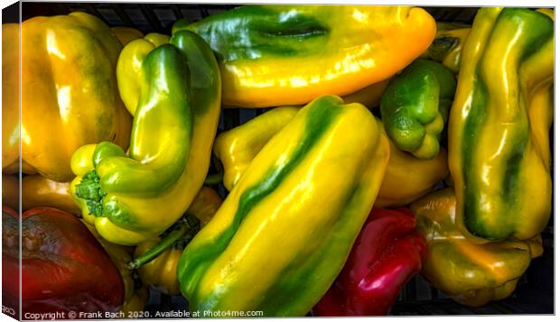 Colorful peppers, natural background Canvas Print by Frank Bach