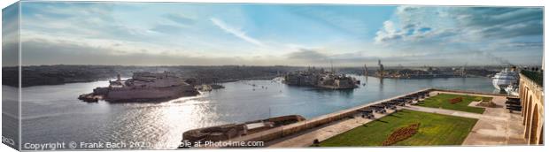 Panorama of Valletta harbour, Malta Canvas Print by Frank Bach
