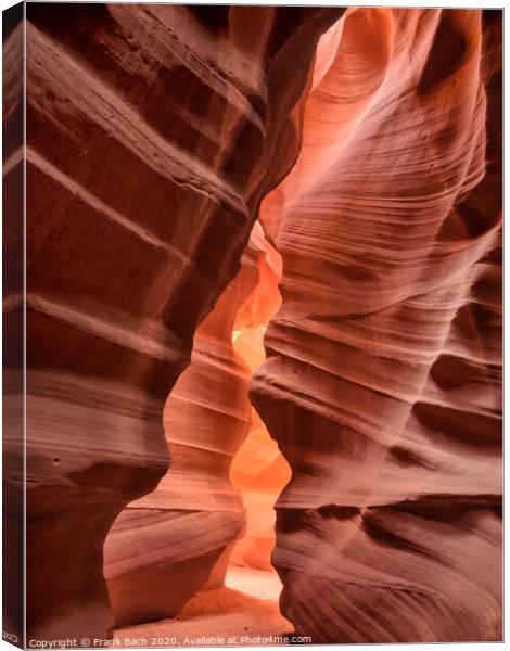 Close up from Antelope Canyon near Page, Arizona Canvas Print by Frank Bach