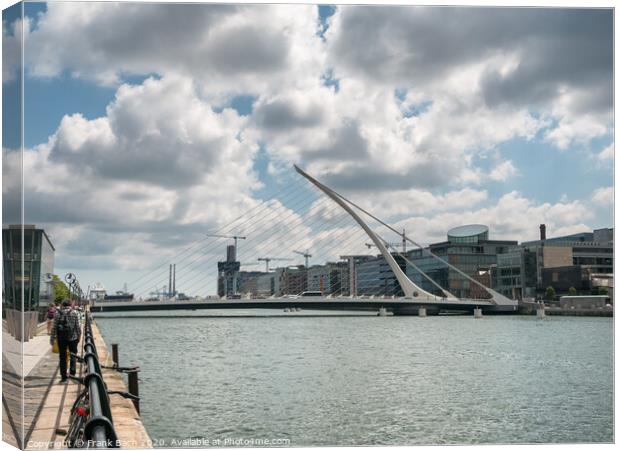 Samuel Beckett suspension bridge over the river Liffey in Dublin Canvas Print by Frank Bach