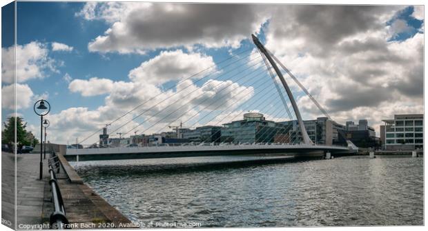 Samuel Beckett suspension bridge over the river Liffey in Dublin Canvas Print by Frank Bach