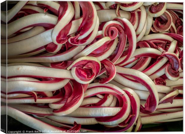 Red bitter chicory salad on a farmers market in Rome Canvas Print by Frank Bach