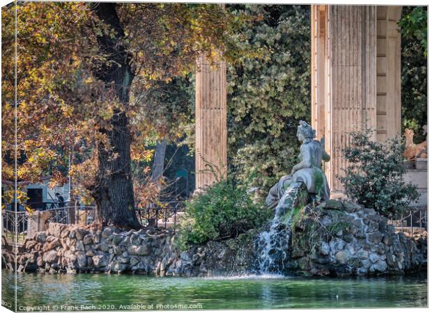 Asclepius Greek Temple in Villa Borghese, Rome Italy Canvas Print by Frank Bach