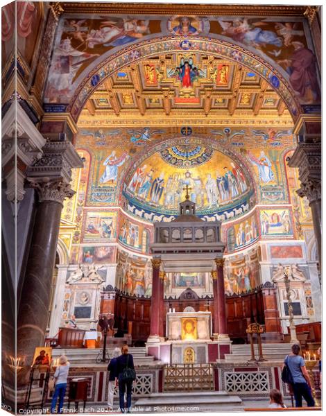 Santa Maria in Trastevere Basilica interior, Rome Italy Canvas Print by Frank Bach