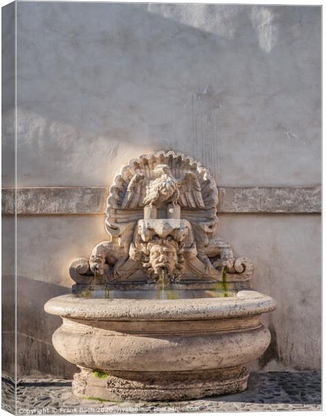 Fountain near Campo dei Fiori in Rome, Italy Canvas Print by Frank Bach