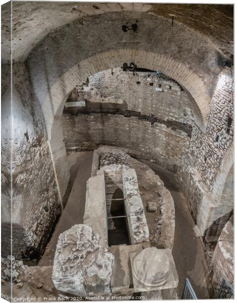 Basilica di San Crisogono, crypts from ancients time, Rome Italy Canvas Print by Frank Bach