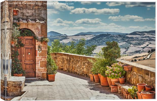 Pienza from the walls, Italy Canvas Print by Frank Bach