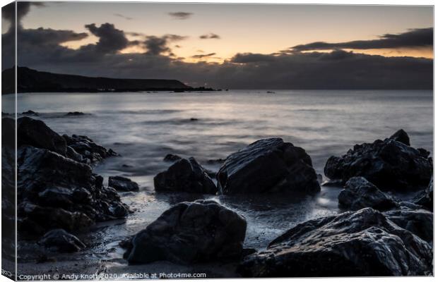 Dawn at Kennack sands Canvas Print by Andy Knott